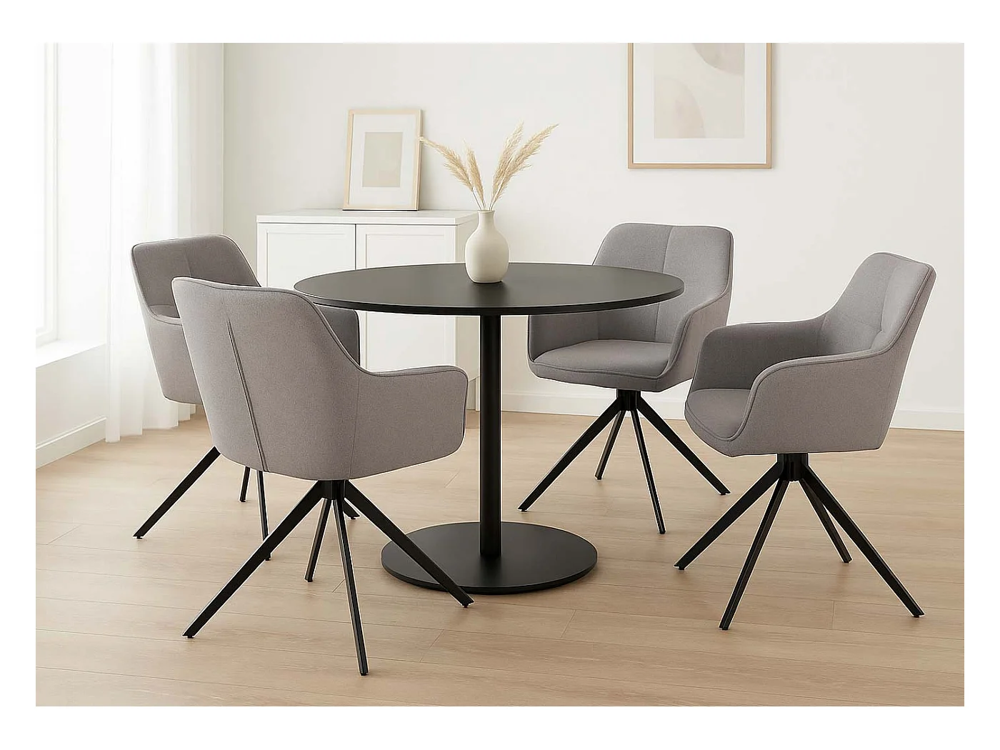 Eetkamerstoel MCW-O47 (set van 2),  lichtgrijs