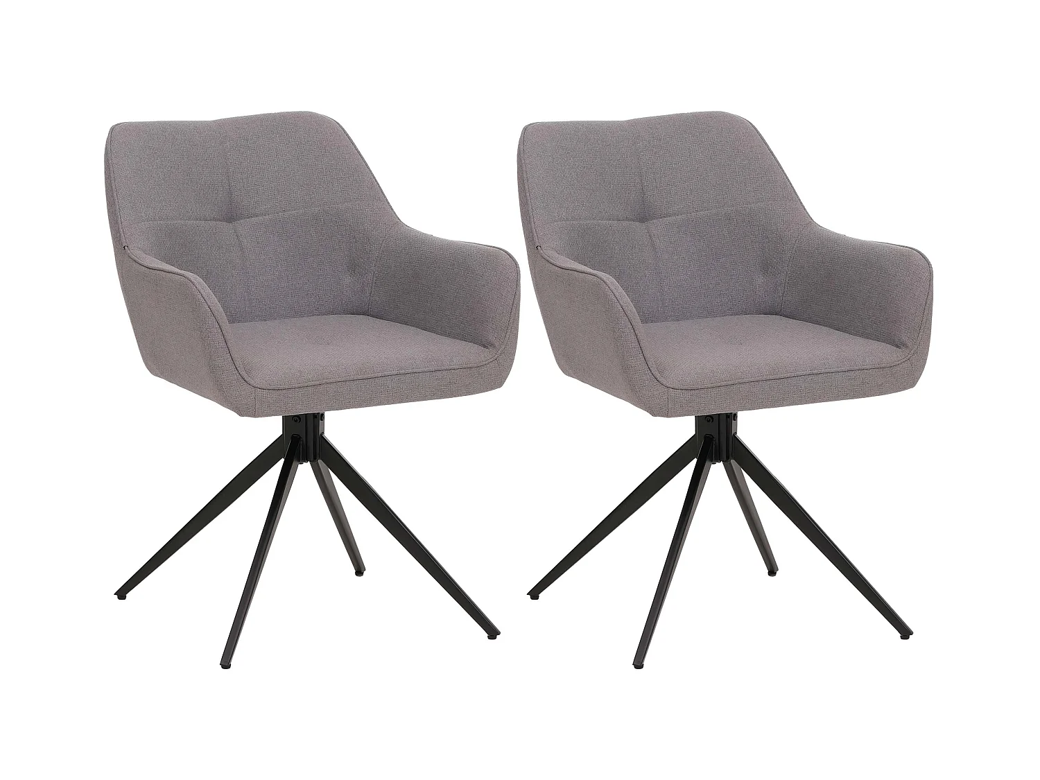 Eetkamerstoel MCW-O47 (set van 2),  lichtgrijs