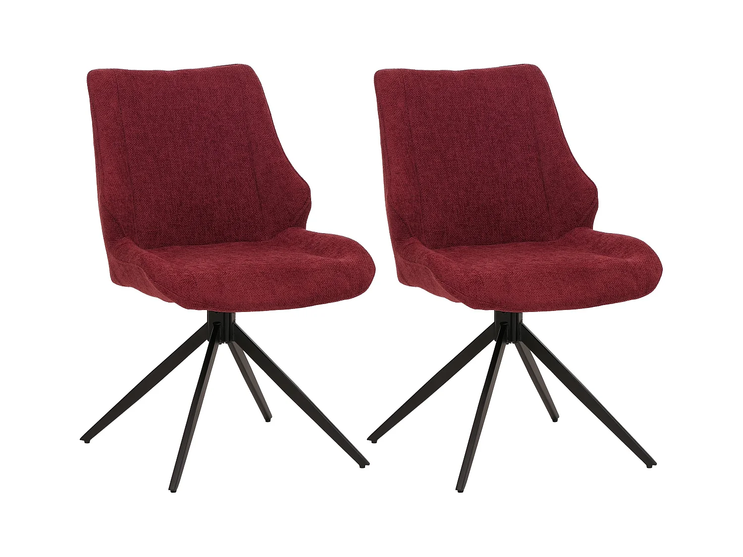 Chaise de salle à manger MCW-O48 (lot de 2),  bordeaux