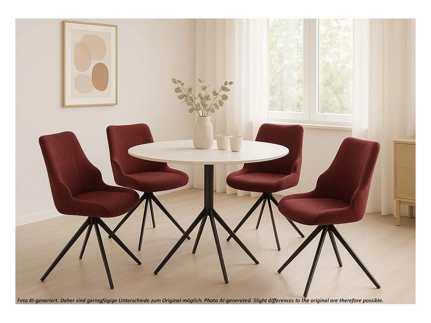 Chaise de salle à manger MCW-O48 (lot de 2),  bordeaux