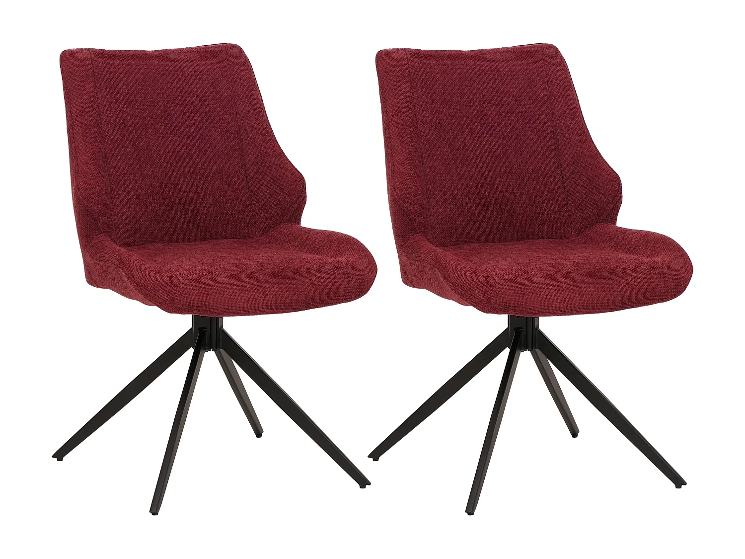 Chaise de salle à manger MCW-O48 (lot de 2),  bordeaux