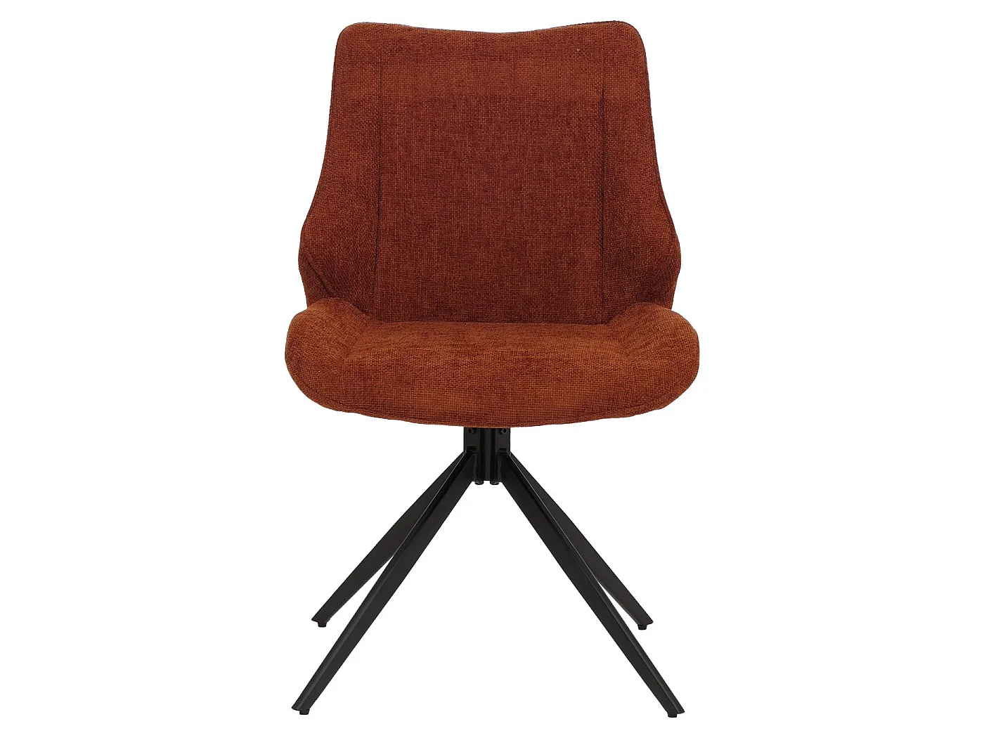 Set 6 sedie sala pranzo MCW-O48, posizionamento automatico girevole, tessuto ciniglia (320g/m²) Oeko-Tex ~ rosso marrone