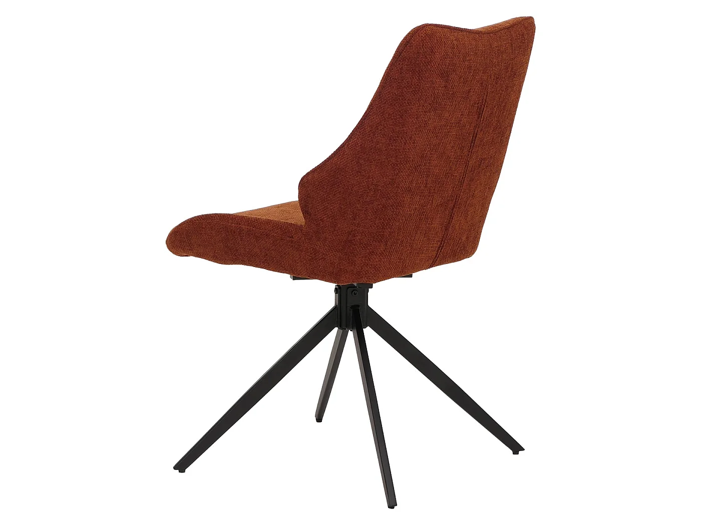 Set 6 sedie sala pranzo MCW-O48, posizionamento automatico girevole, tessuto ciniglia (320g/m²) Oeko-Tex ~ rosso marrone