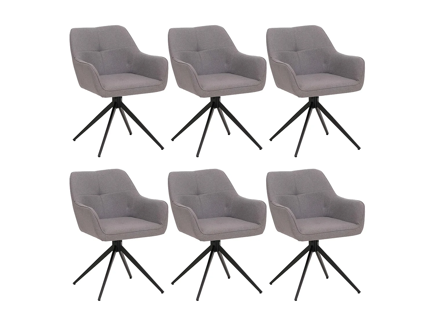 Dining chair MCW-O47 (set of 6),  light grey