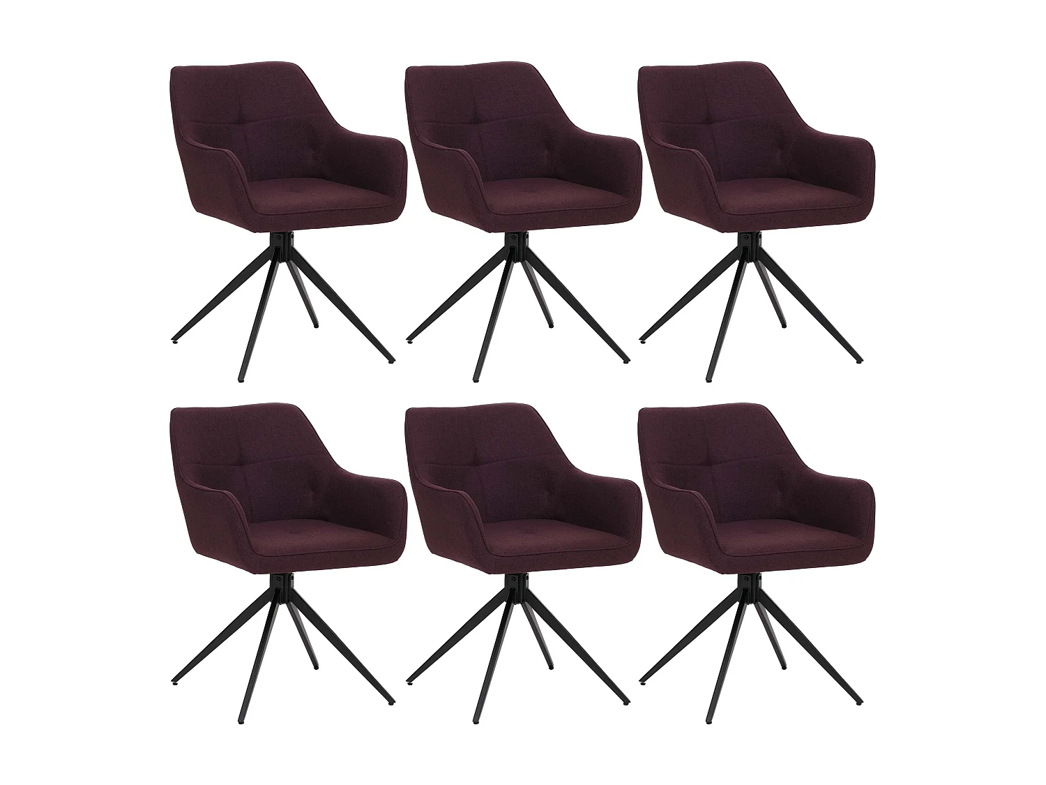 Dining chair MCW-O47 (set of 6),  burgundy