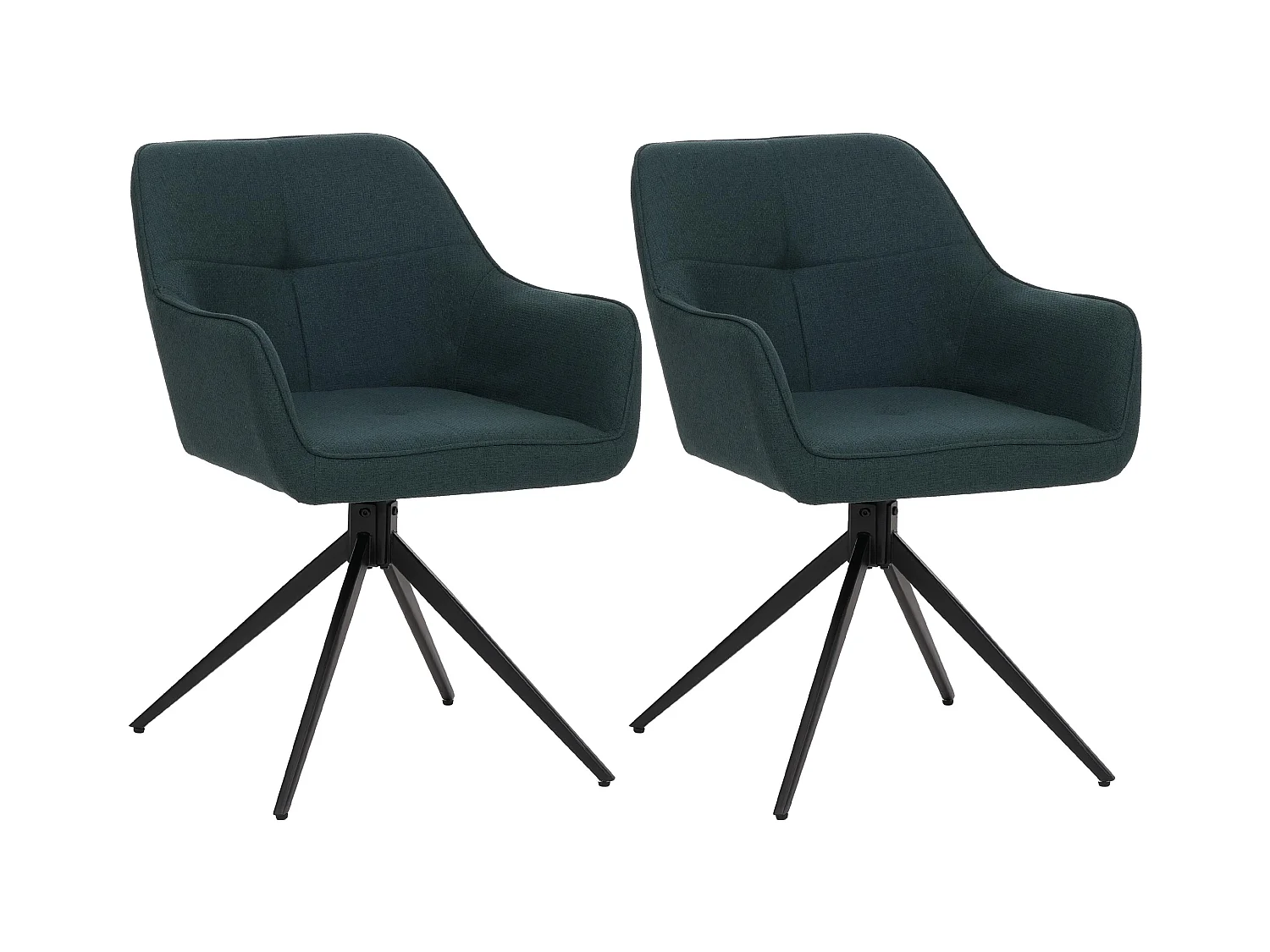 Chaise de salle à manger MCW-O47 (lot de 2),  vert pétrole
