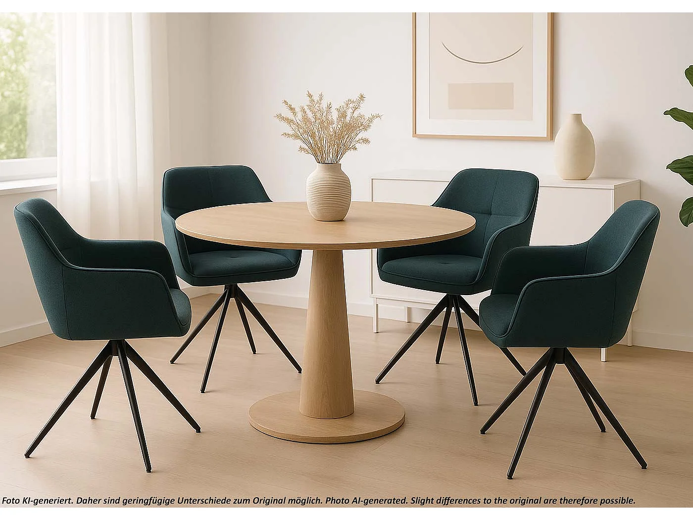 Cadeira de jantar MCW-O47 (conjunto de 2),  verde petróleo