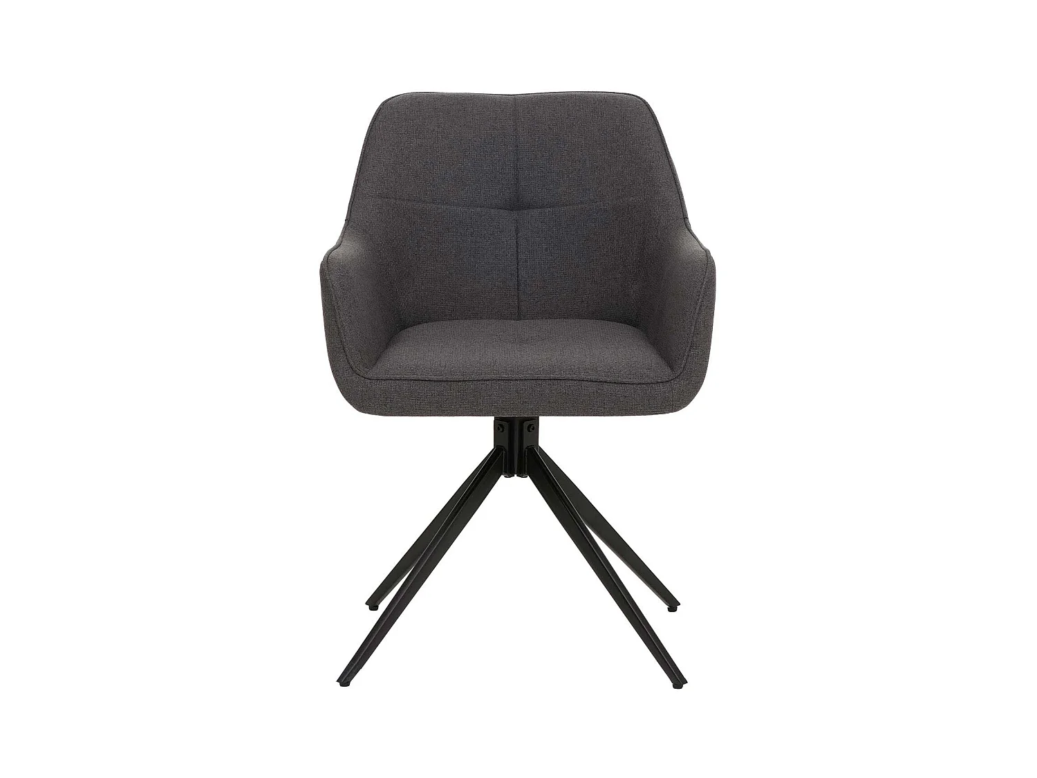 Set 6 sedie sala pranzo MCW-O47, braccioli, girevoli posizionamento automatico, stoffa/tessuto (270g/m²) ~ grigio