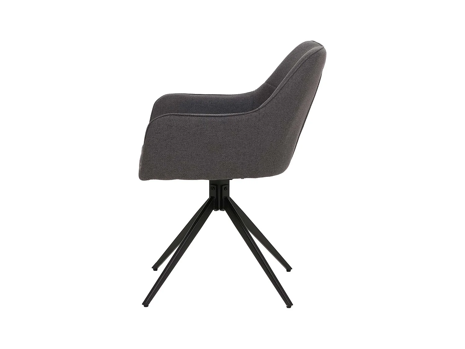 Set 6 sedie sala pranzo MCW-O47, braccioli, girevoli posizionamento automatico, stoffa/tessuto (270g/m²) ~ grigio