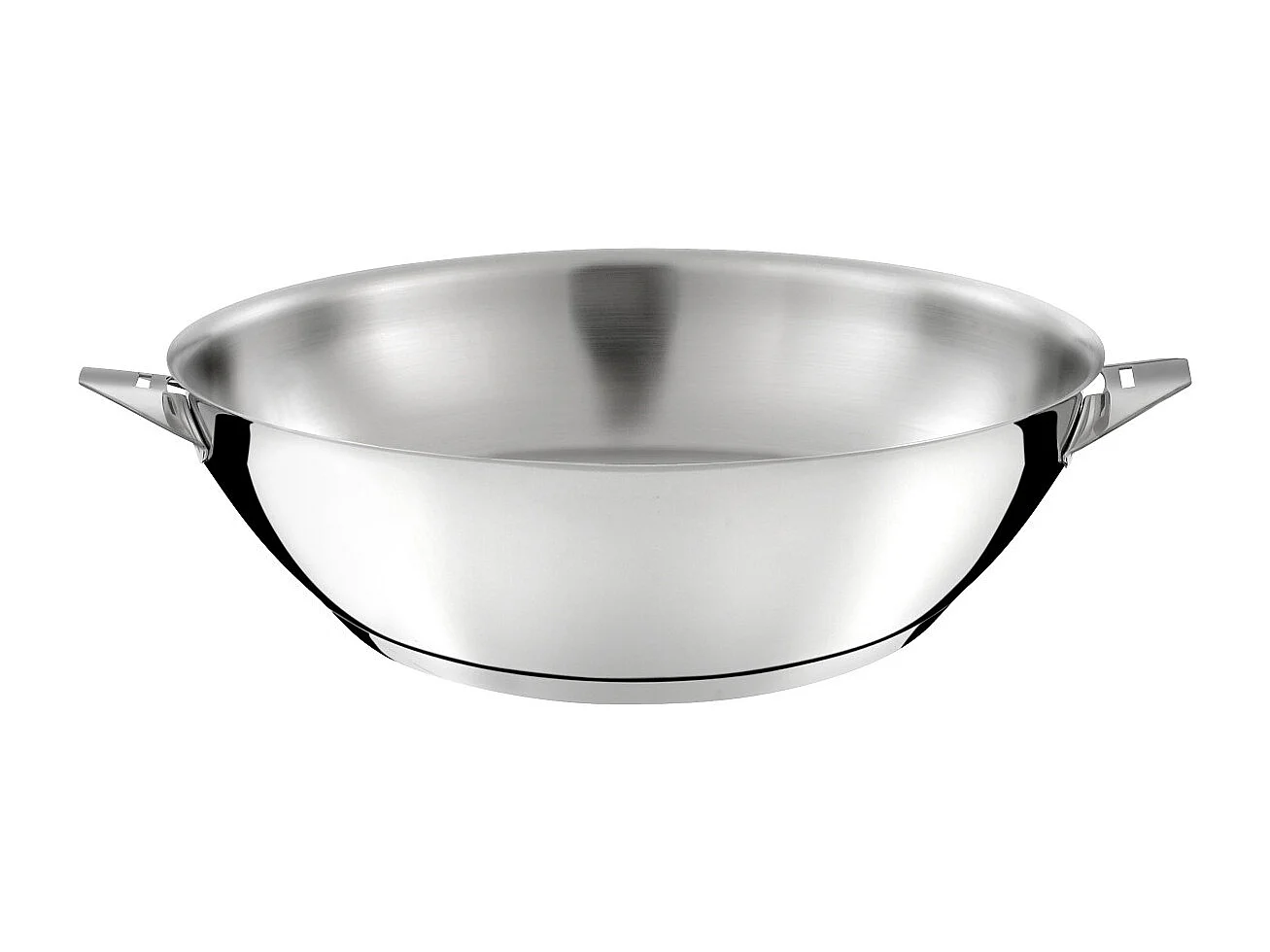 Eclipse - Set 1 wok 28cm inox avec couvercle, 1 poignée amovible effet bois