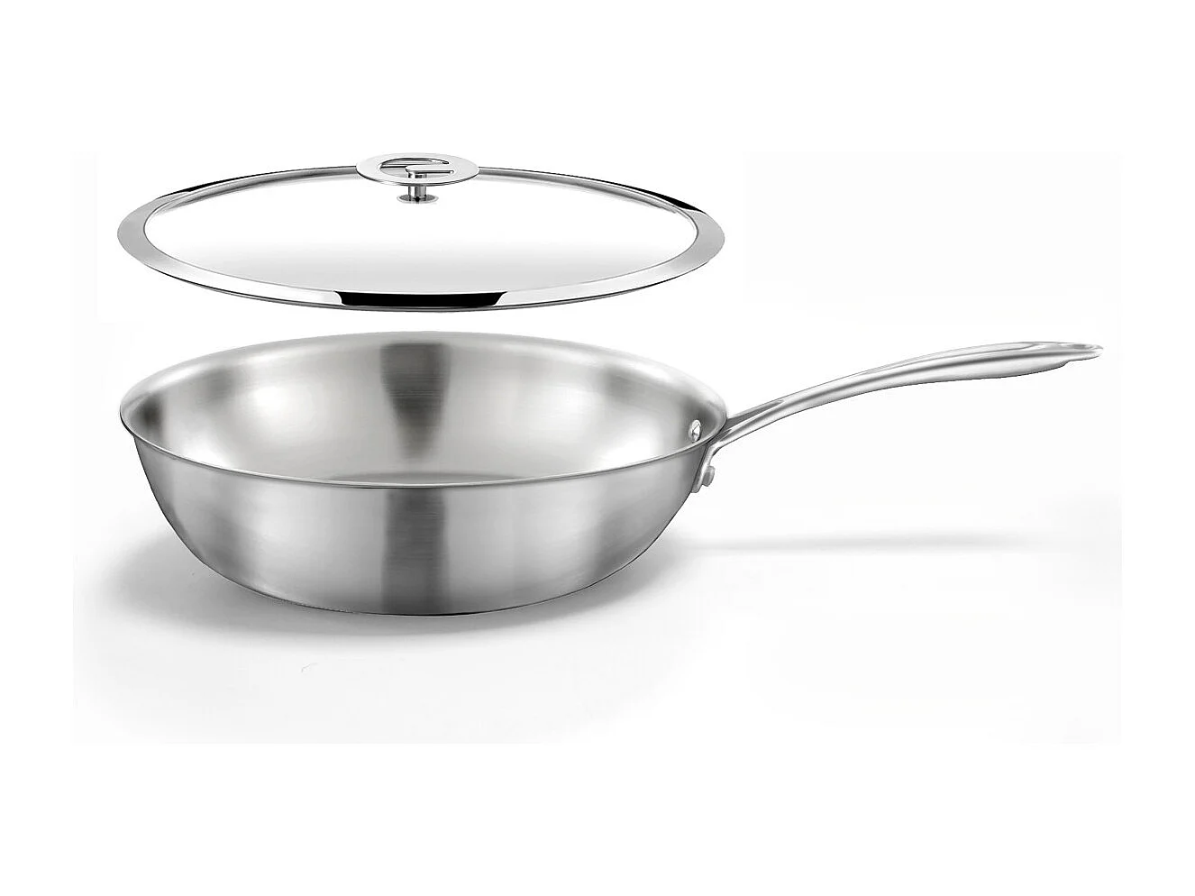 Gourmet - Set de 1 wok 28 cm inox con tapa
