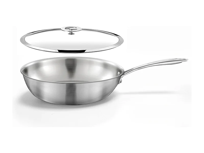Gourmet - Set de 1 wok 28 cm inox con tapa