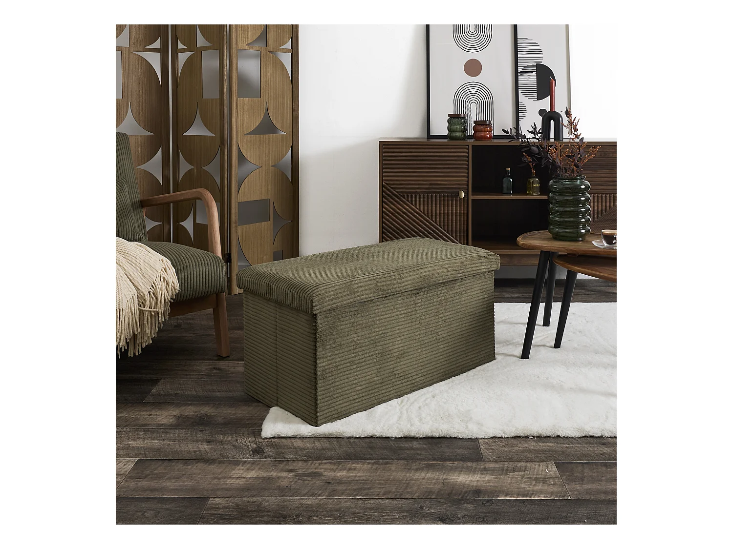 Coffre Banc Pliable Cotele Scott Vert