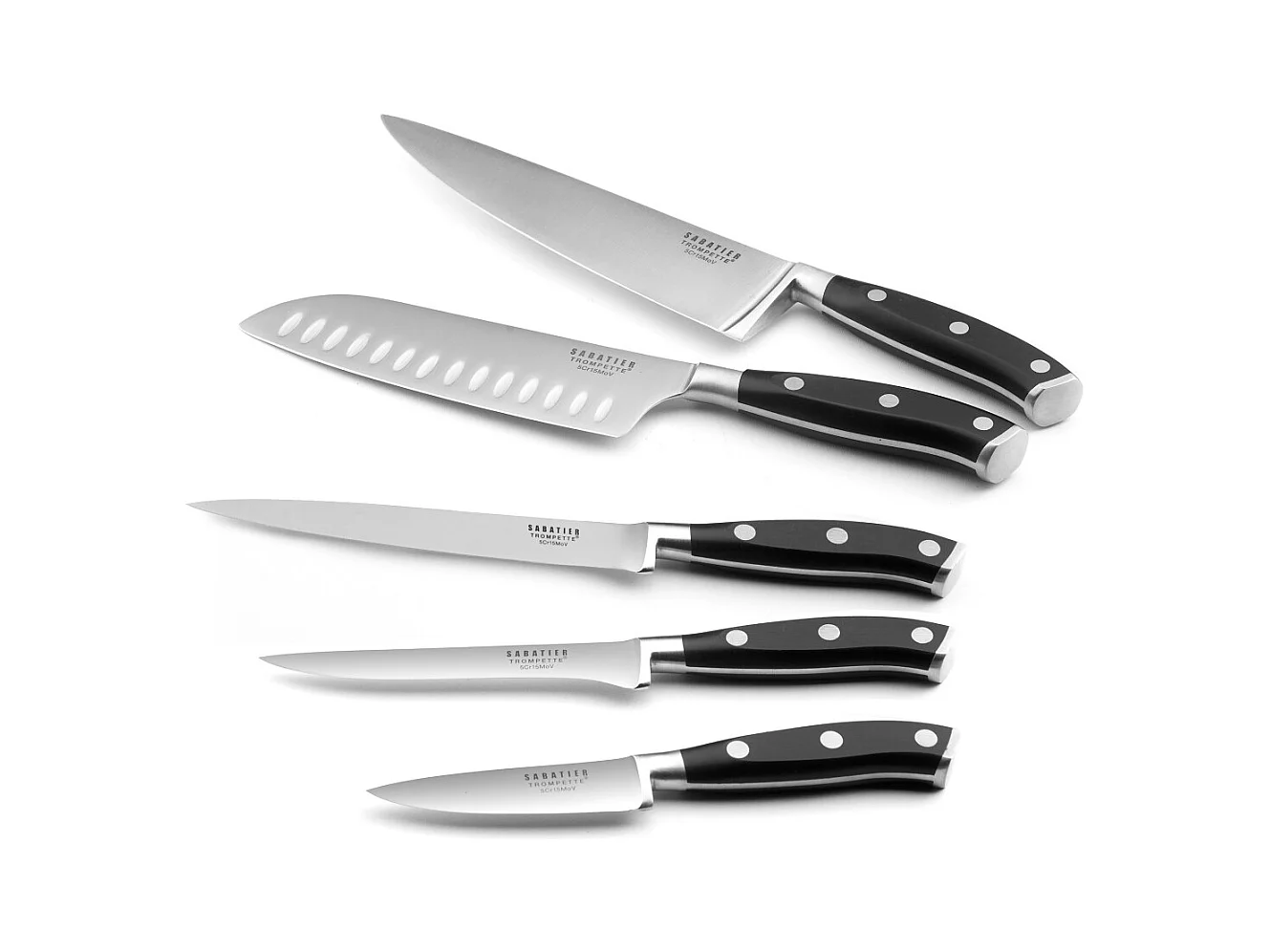 Vulcano - Bloc magnétique 5 couteaux de cuisine