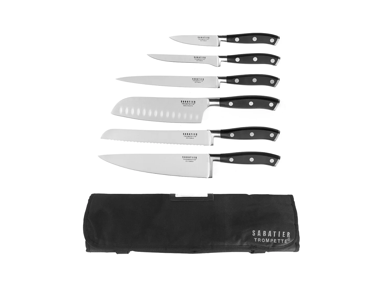 Vulcano - Trousse souple avec 6 couteaux de cuisine