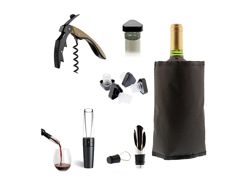 Apérifun - Set prestige 6 pièces pour dégustation des vins - Noir