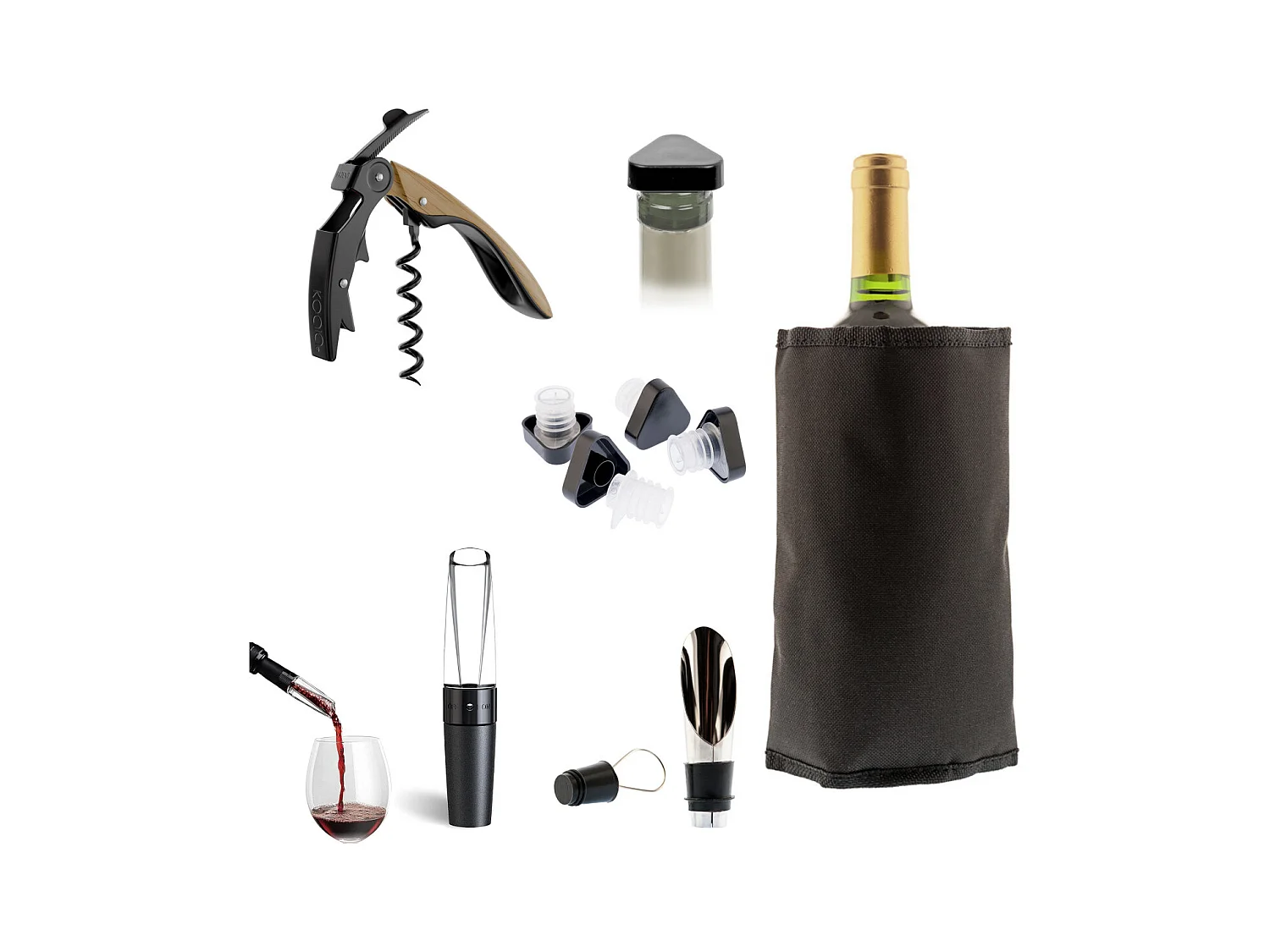 Apérifun - Set prestige 6 pièces pour dégustation des vins - Noir