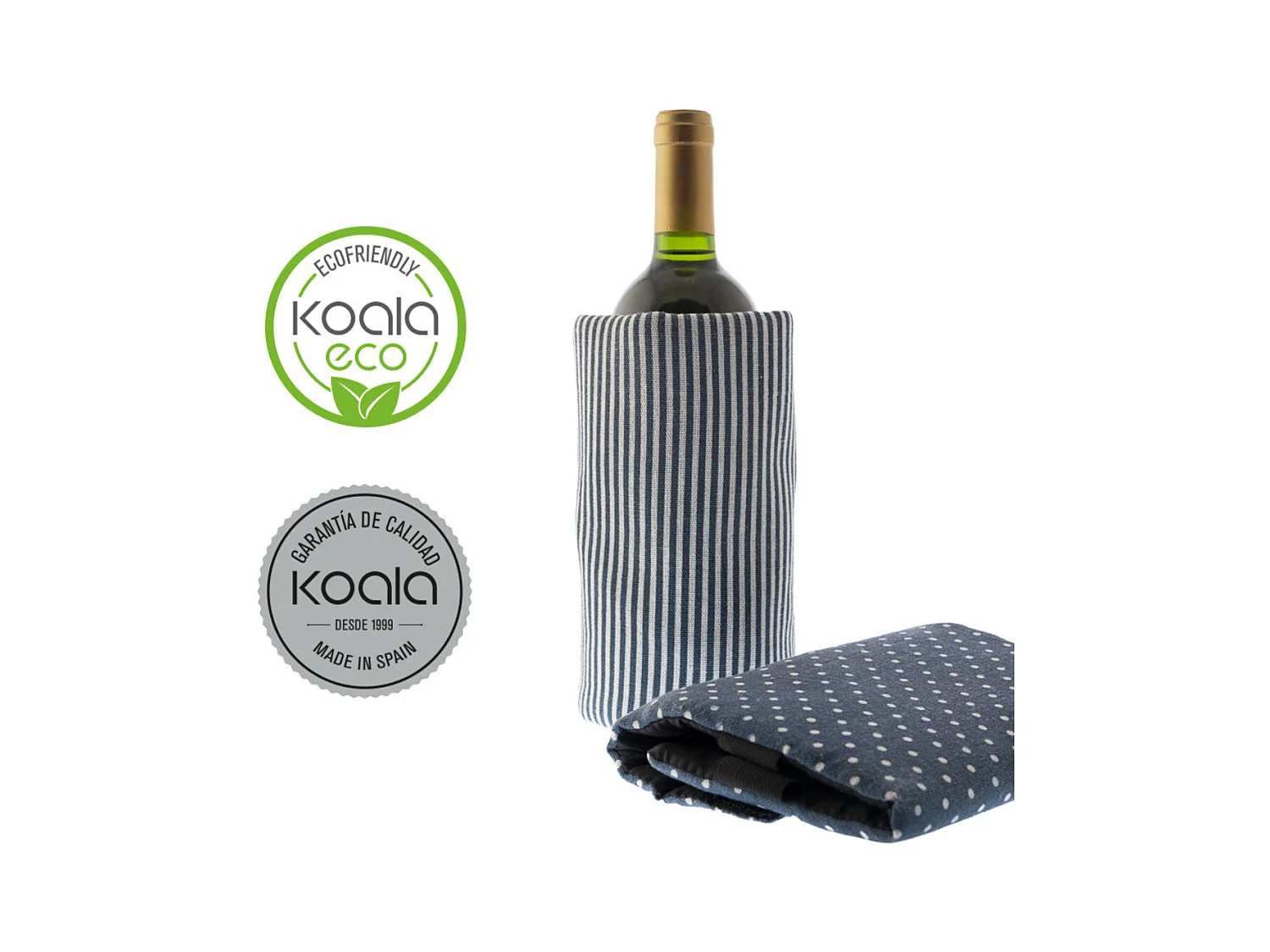 Fresh Coton Bleu - Pochette régrigérante avec feuilles anti-goutte