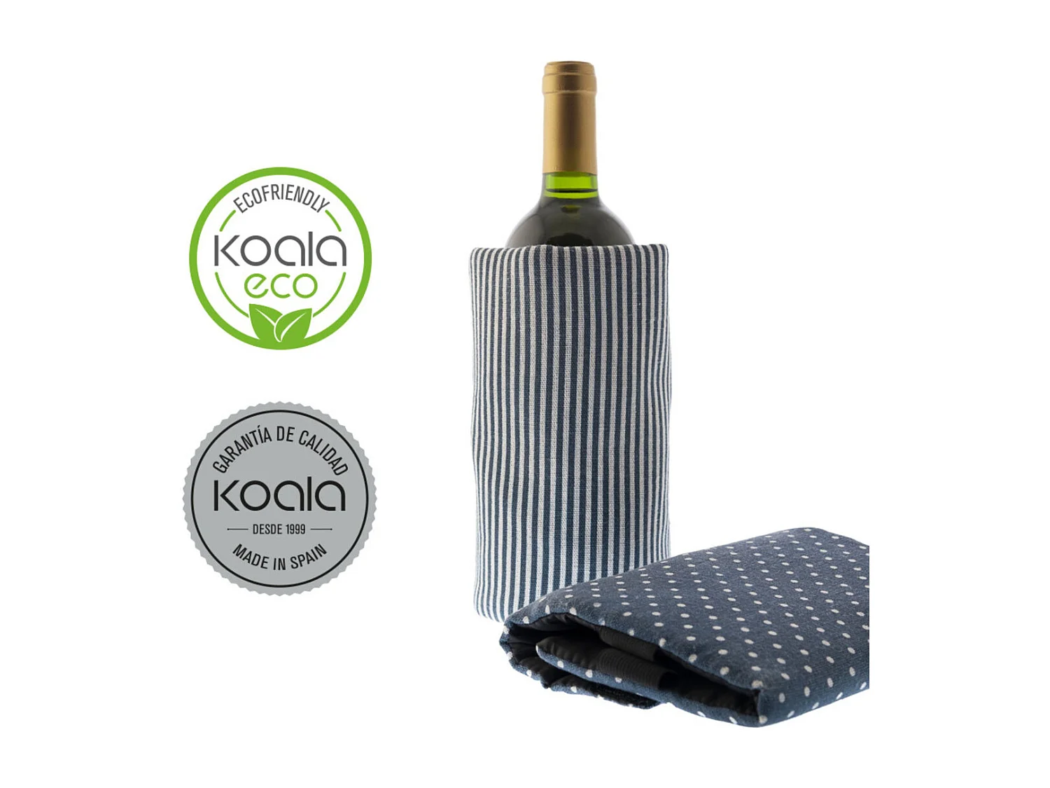 Fresh Coton Bleu - Pochette régrigérante avec feuilles anti-goutte