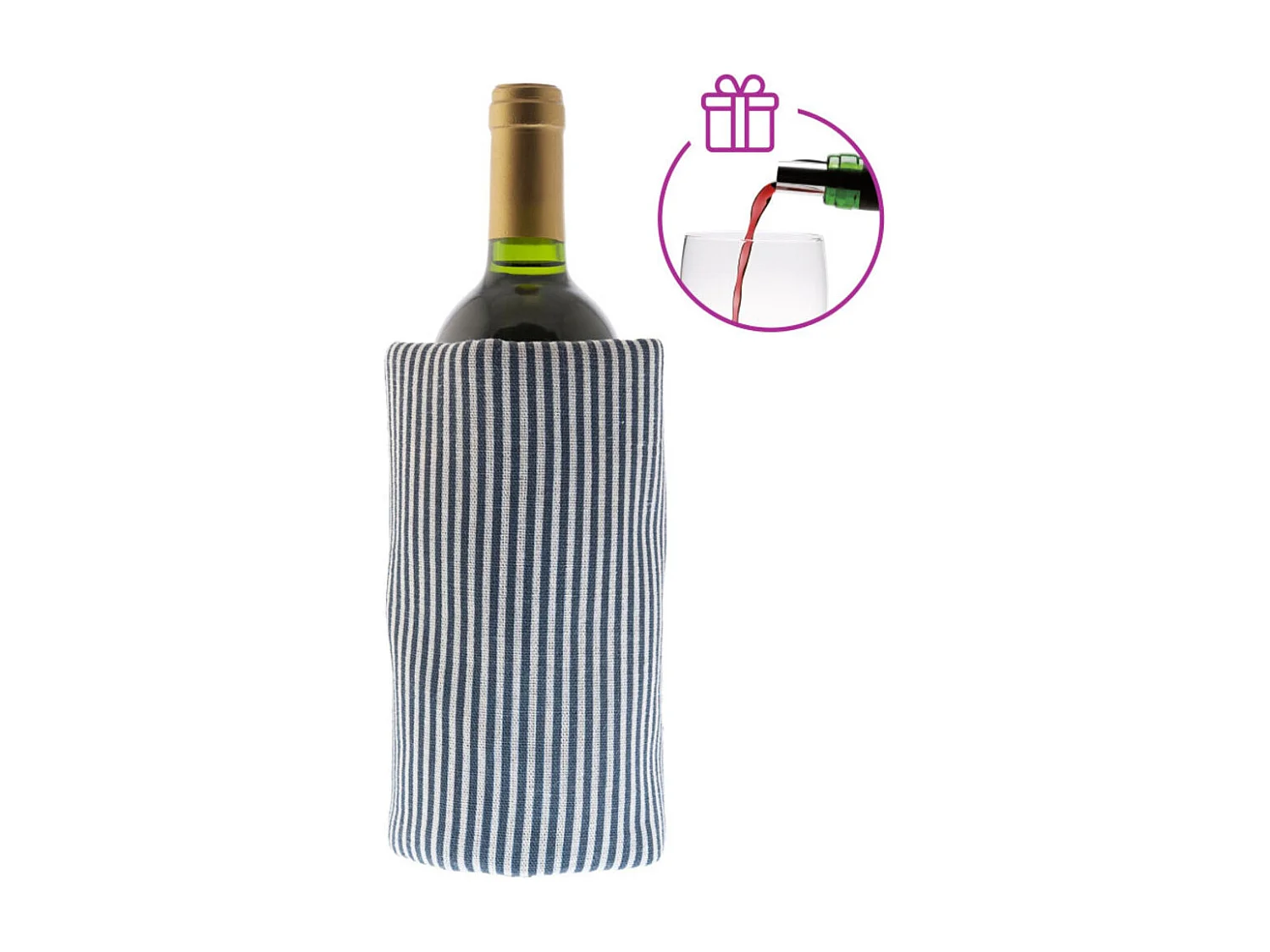 Fresh Coton Bleu - Pochette régrigérante avec feuilles anti-goutte