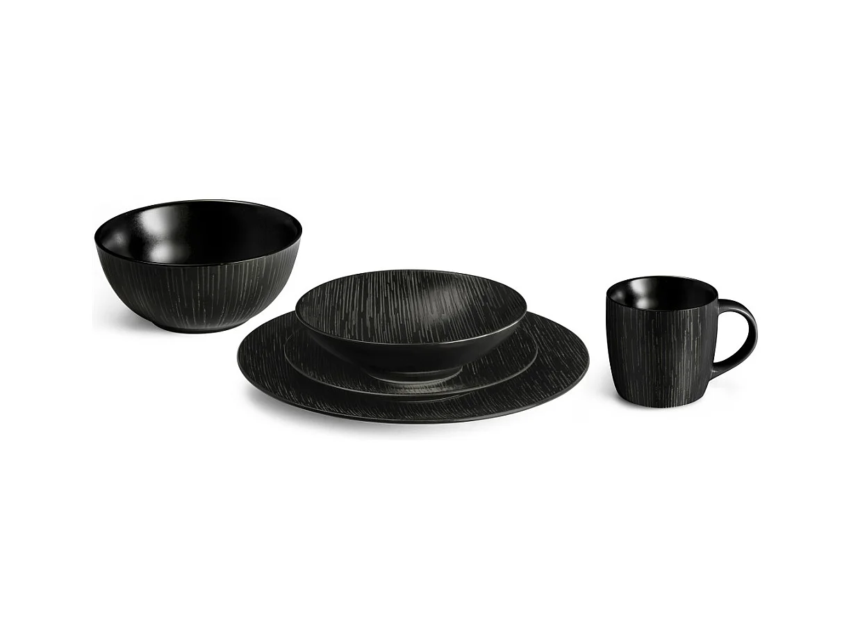 Magma Noir - Assiette de présentation 29 cm (lot de 6)