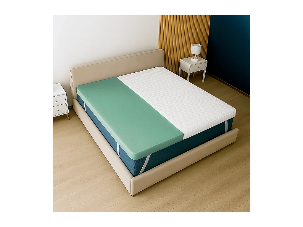 Topper simple 80x190 Memory Foam Pur | Hauteur 5 cm | Respirant, hypoallergénique | Italie