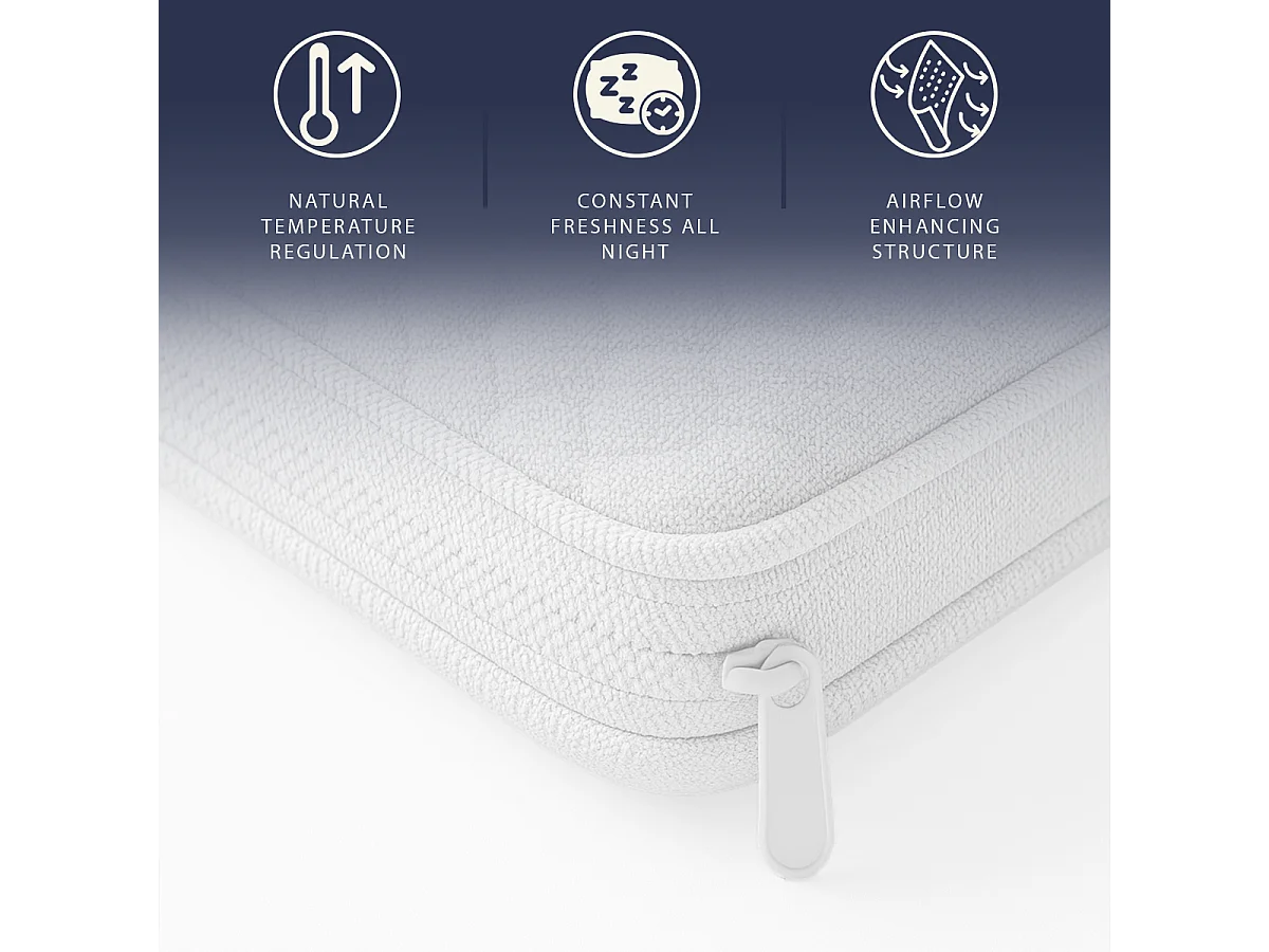 Topper simple 90x200 Memory Foam Pur | Hauteur 5 cm | Respirant, hypoallergénique | Italie