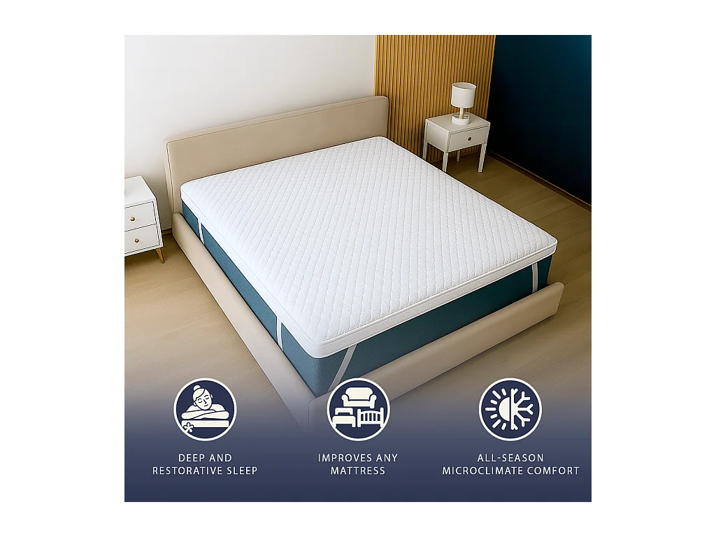 Topper Doppel 180x200 Memory Foam | Höhe 5 cm | Atmungsaktiv & Allergikerfreundlich