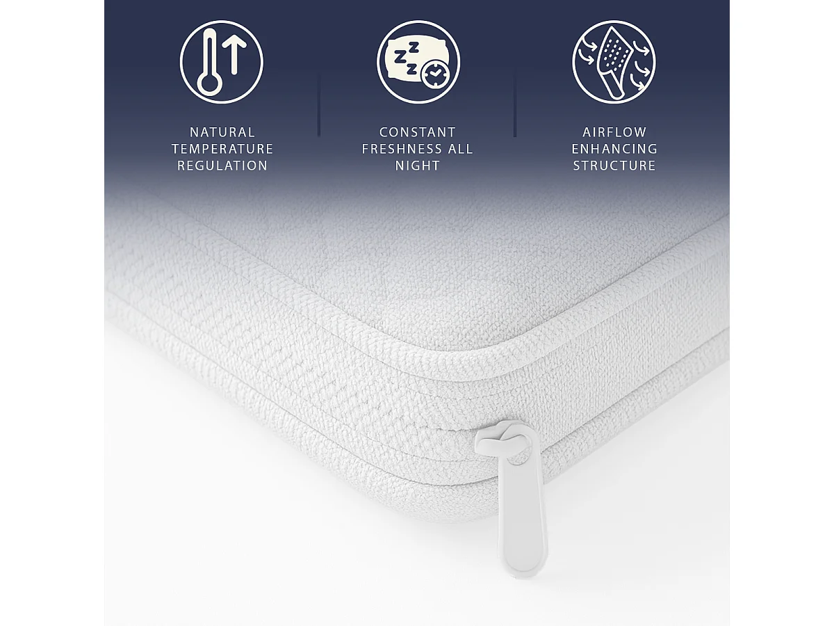 Topper double 180x200 Memory Foam Pur | Hauteur 5 cm | Respirant, hypoallergénique | Italie