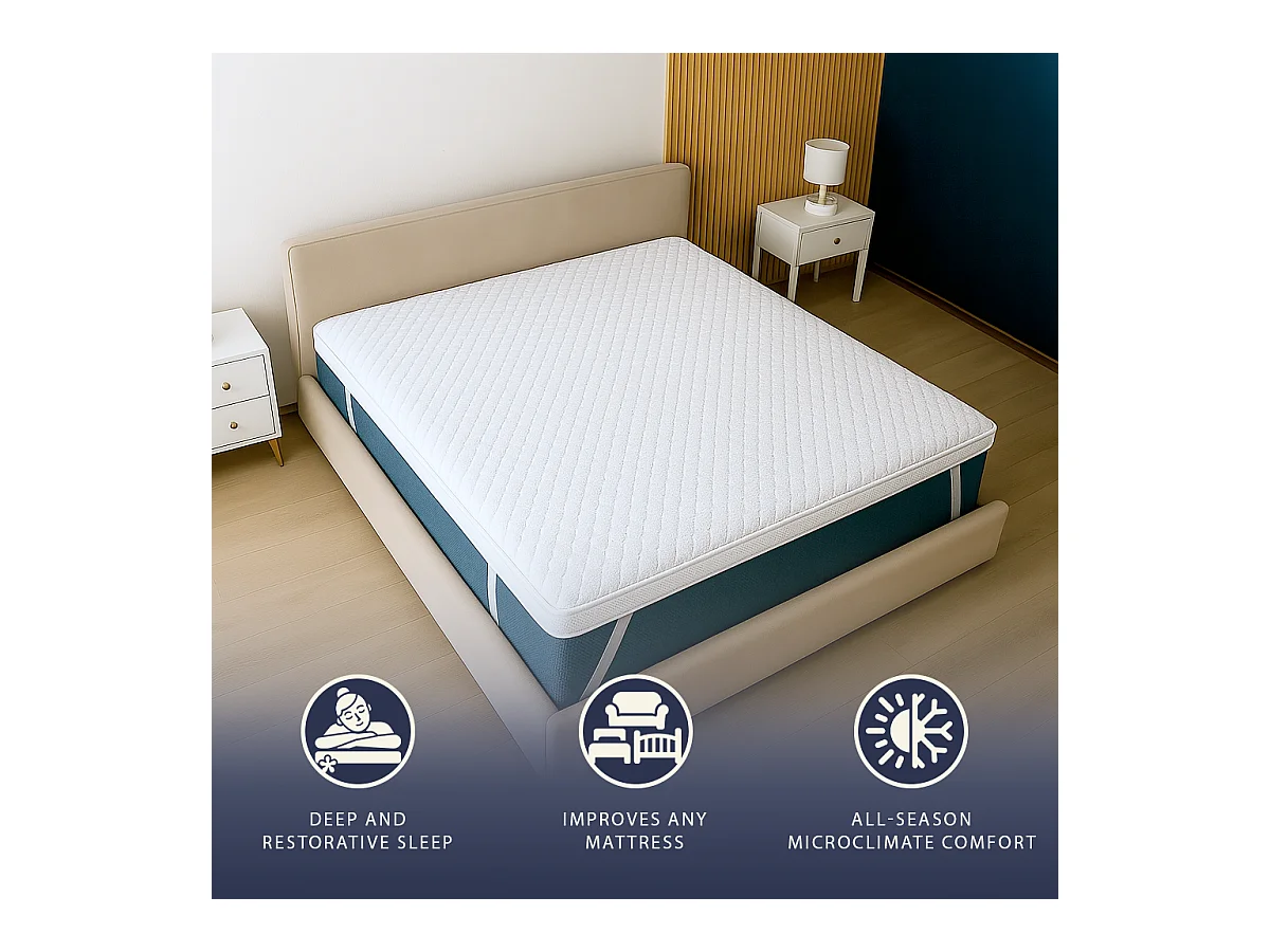 Topper une place et demie 120x190 Memory Foam Pur | Hauteur 5 cm | Respirant, hypoallergénique | Italie