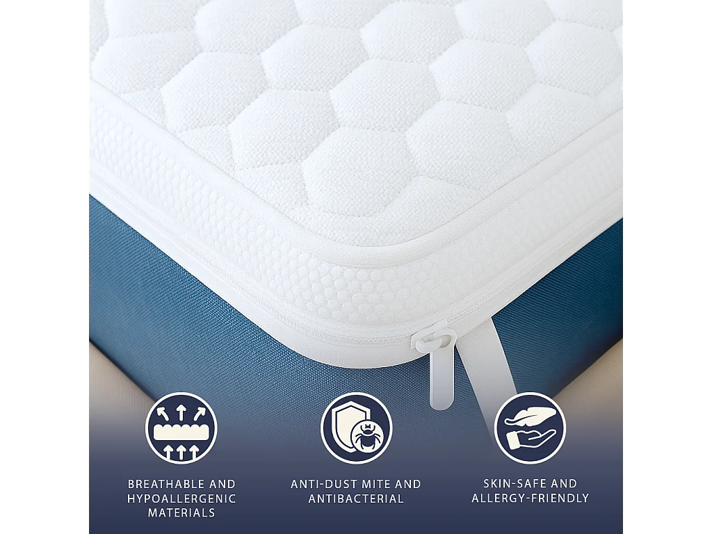 Topper une place et demie 120x190 Memory Foam Pur | Hauteur 5 cm | Respirant, hypoallergénique | Italie