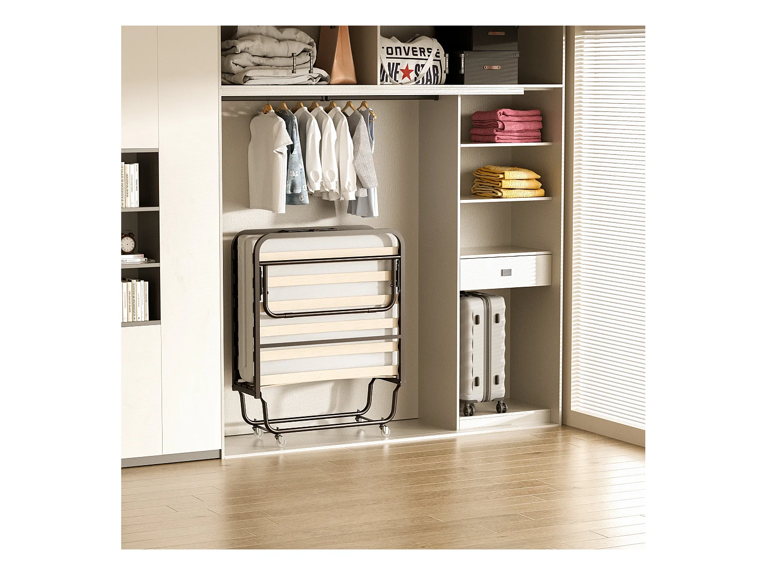 Lit pliant adulte 80x190 CM avec matelas de 10 cm