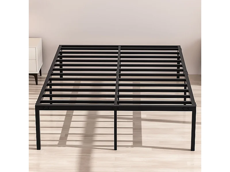 Lit en Métal 160x200cm, Noir