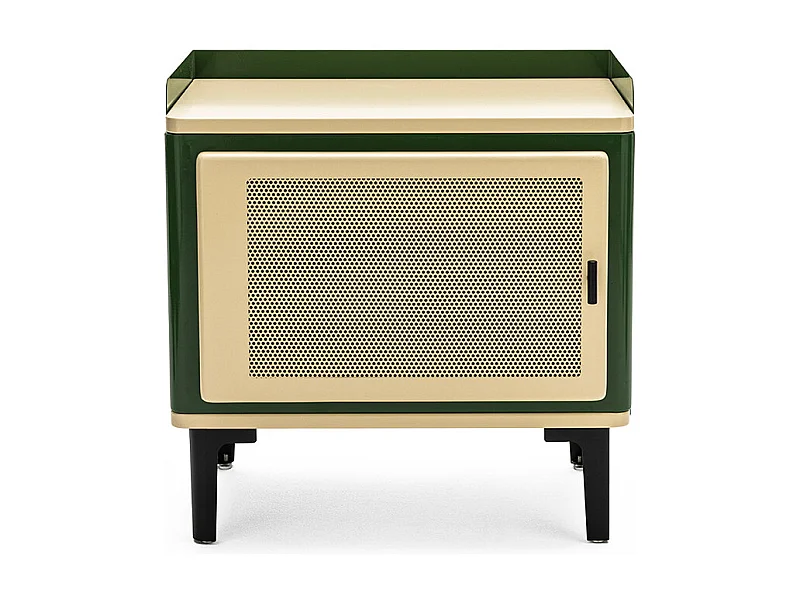 Vintagio - Table de chevet 1 porte en métal - Vert