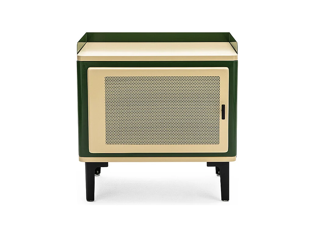 Vintagio - Table de chevet 1 porte en métal - Vert