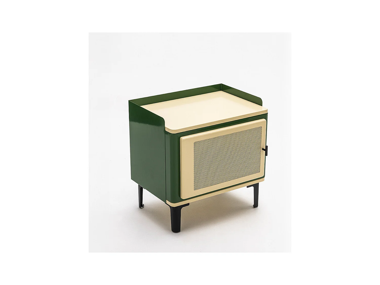 Vintagio - Table de chevet 1 porte en métal - Vert