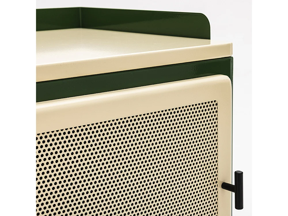 Vintagio - Table de chevet 1 porte en métal - Vert