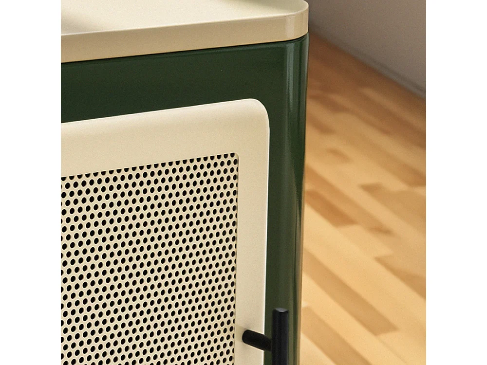 Vintagio - Table de chevet 1 porte en métal - Vert