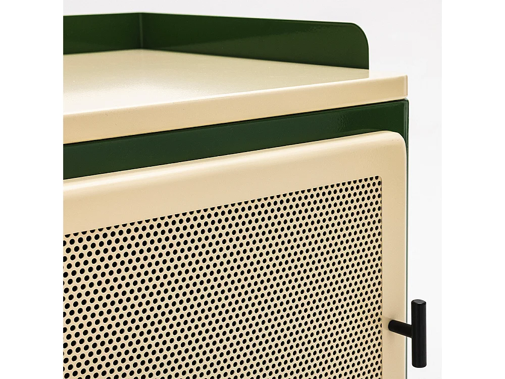 Vintagio - Petit meuble de rangement 2 portes en métal H94cm - Vert