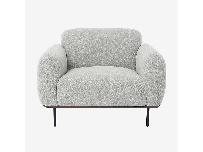 Habitat - Fauteuil en tissu et métal - Gris mélangé - Larimar