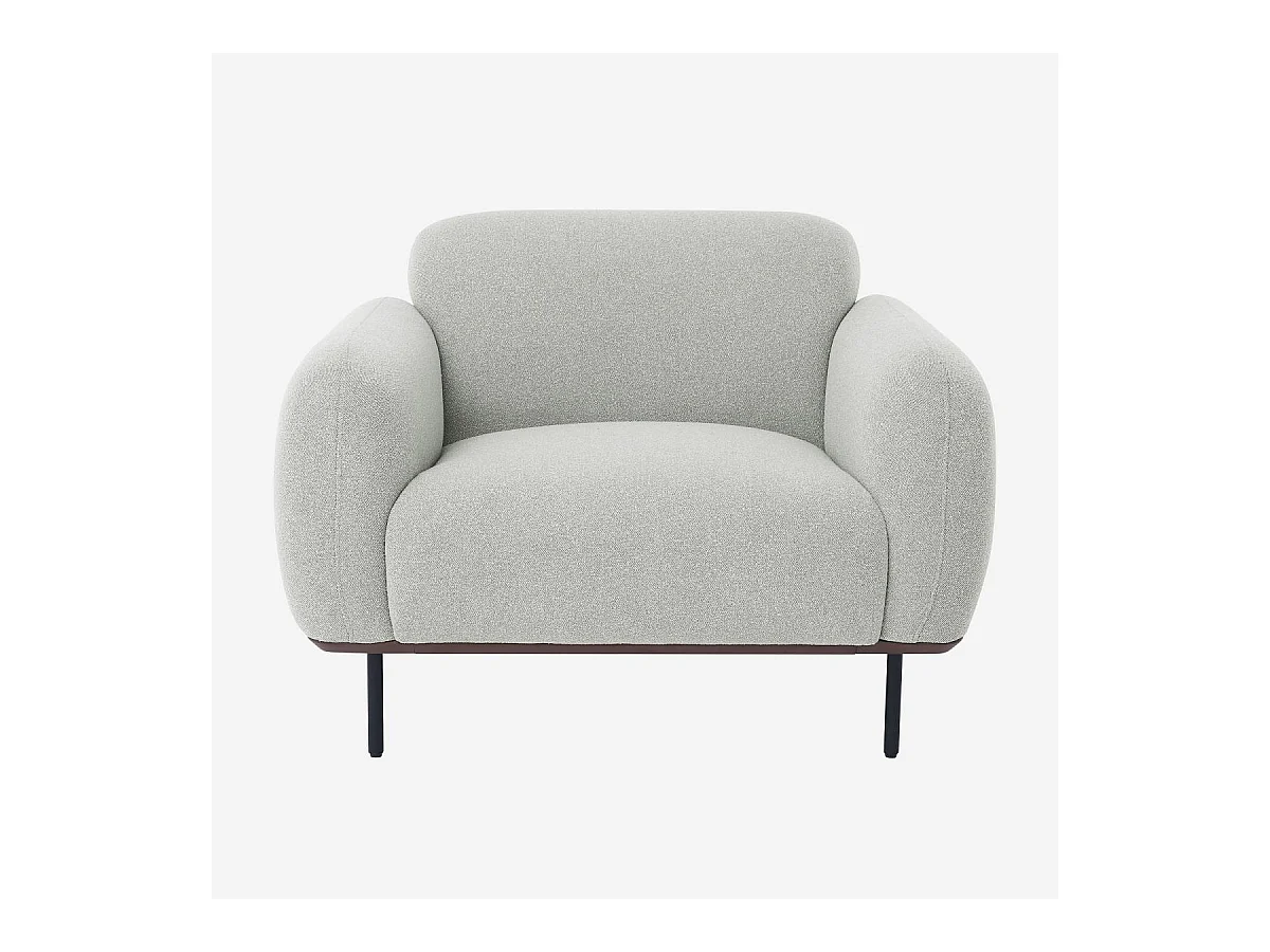 Habitat - Fauteuil en tissu et métal - Gris mélangé - Larimar