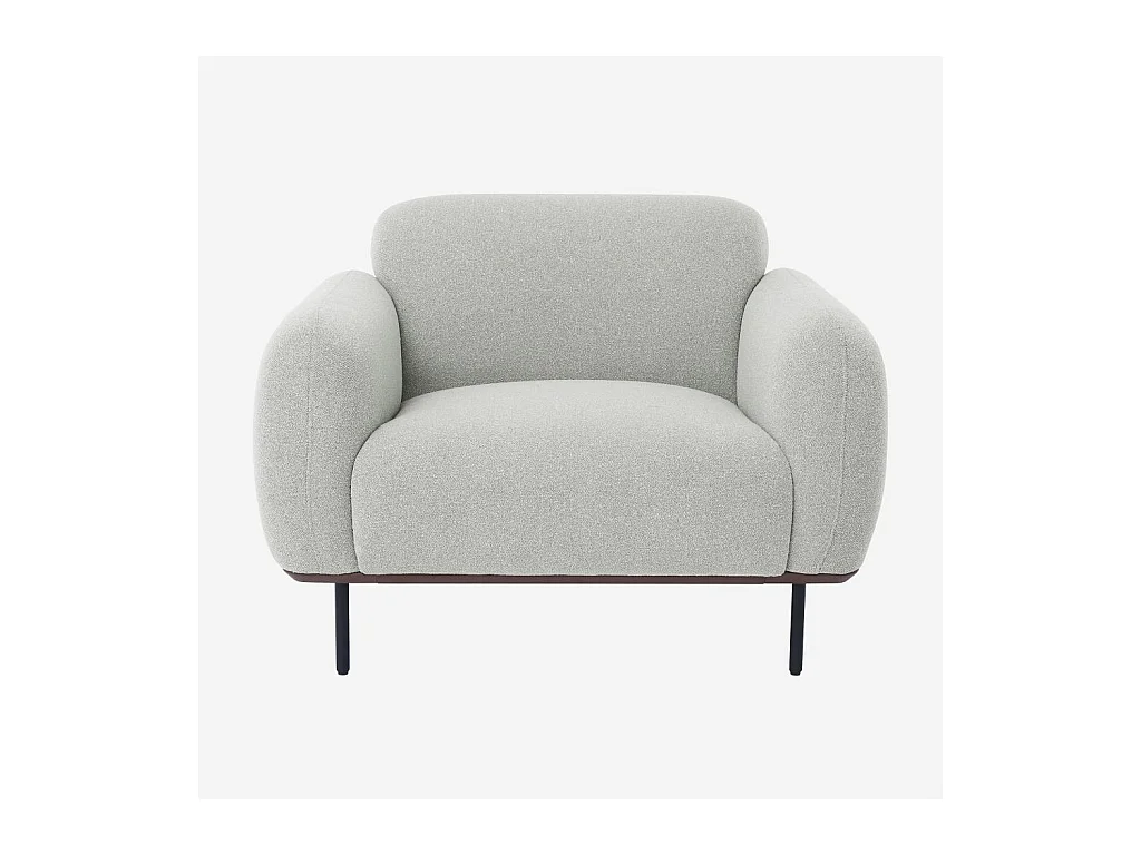 Habitat - Fauteuil en tissu et métal - Gris mélangé - Larimar