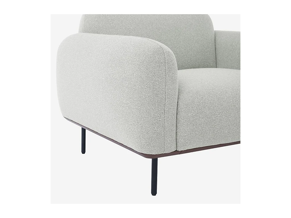 Habitat - Fauteuil en tissu et métal - Gris mélangé - Larimar