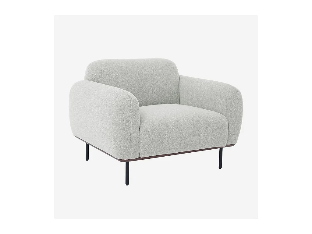 Habitat - Fauteuil en tissu et métal - Gris mélangé - Larimar