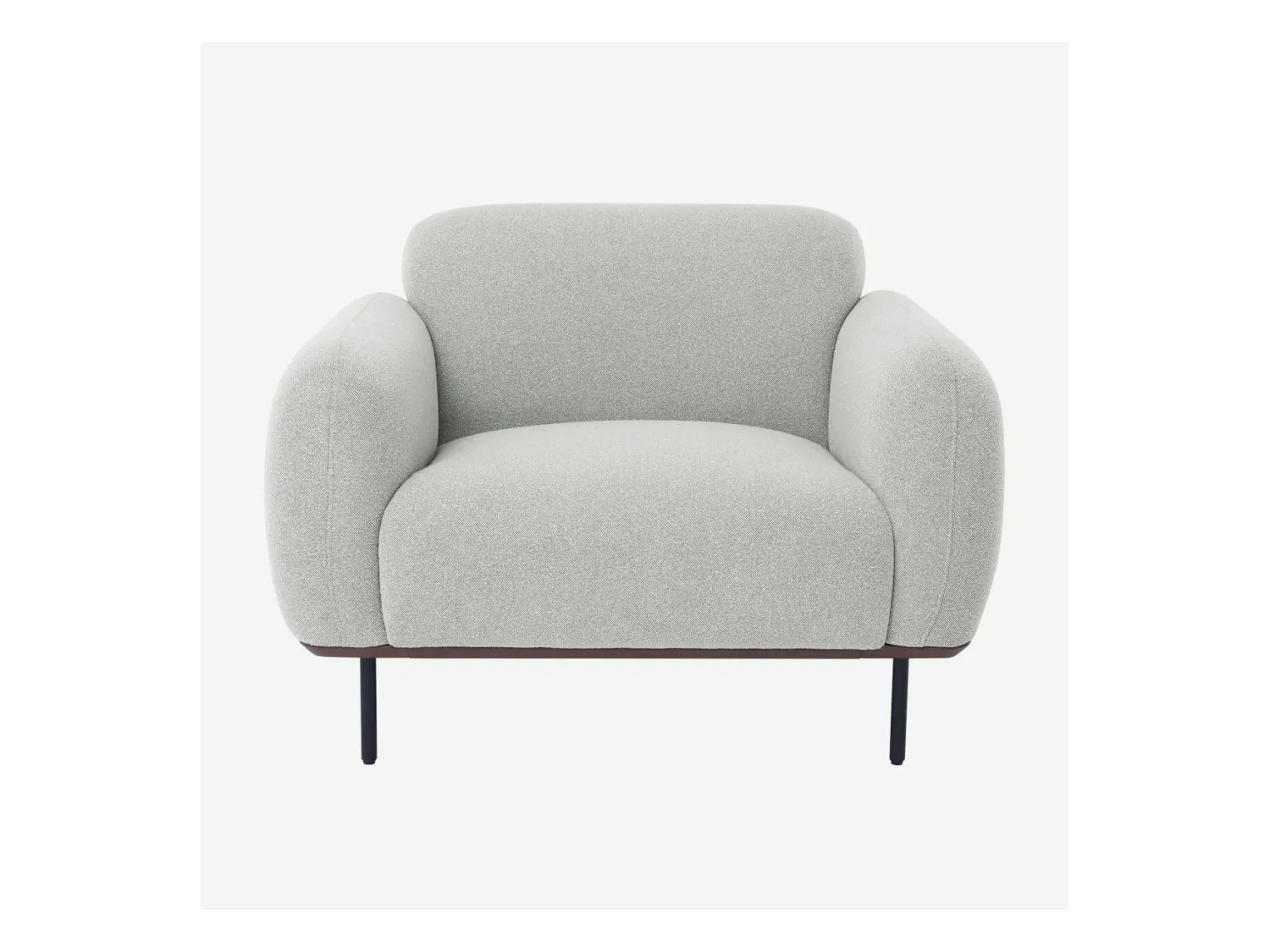 Habitat - Fauteuil en tissu et métal - Gris mélangé - Larimar
