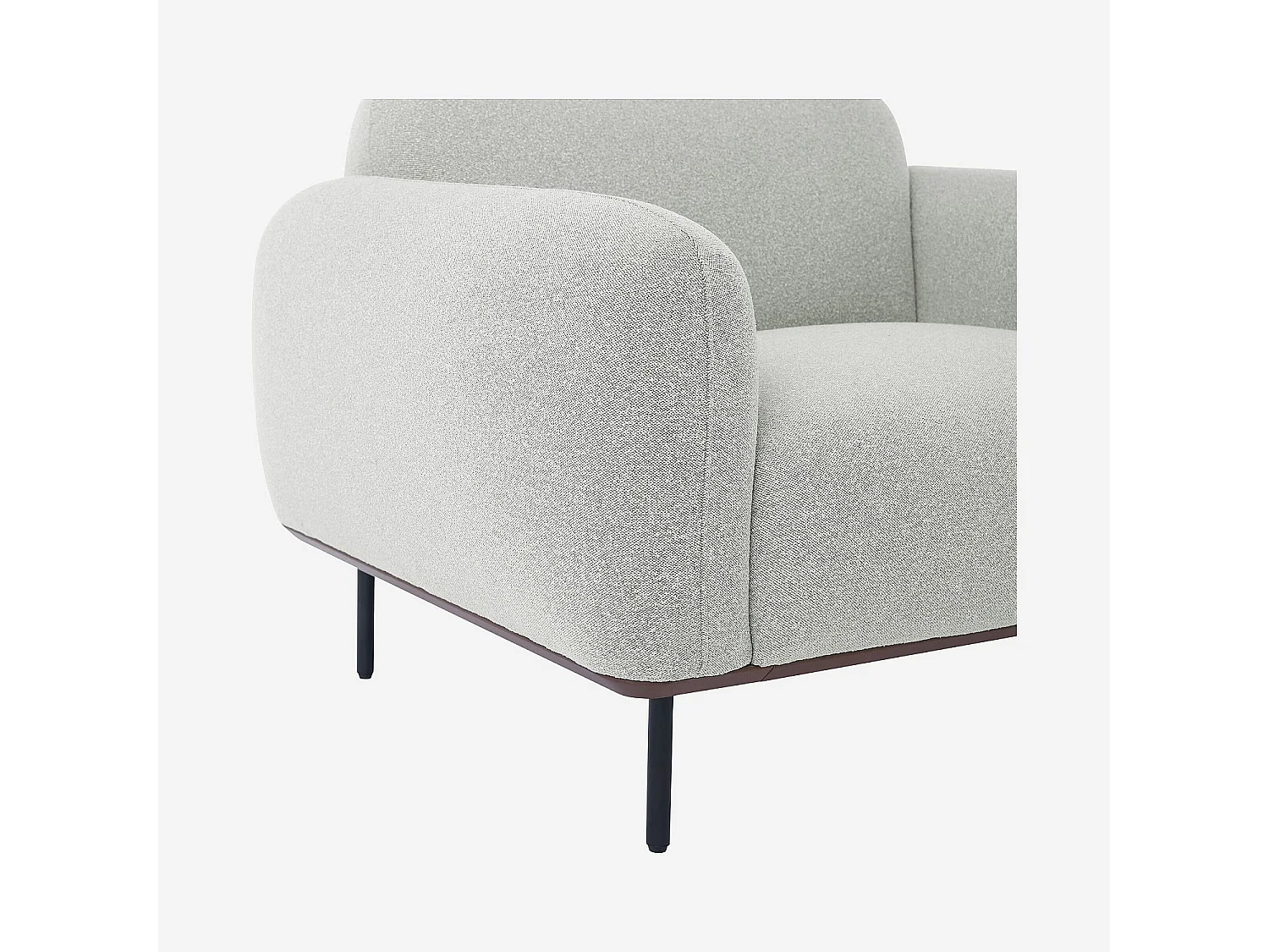 Habitat - Fauteuil en tissu et métal noir - Gris mélangé - Larimar