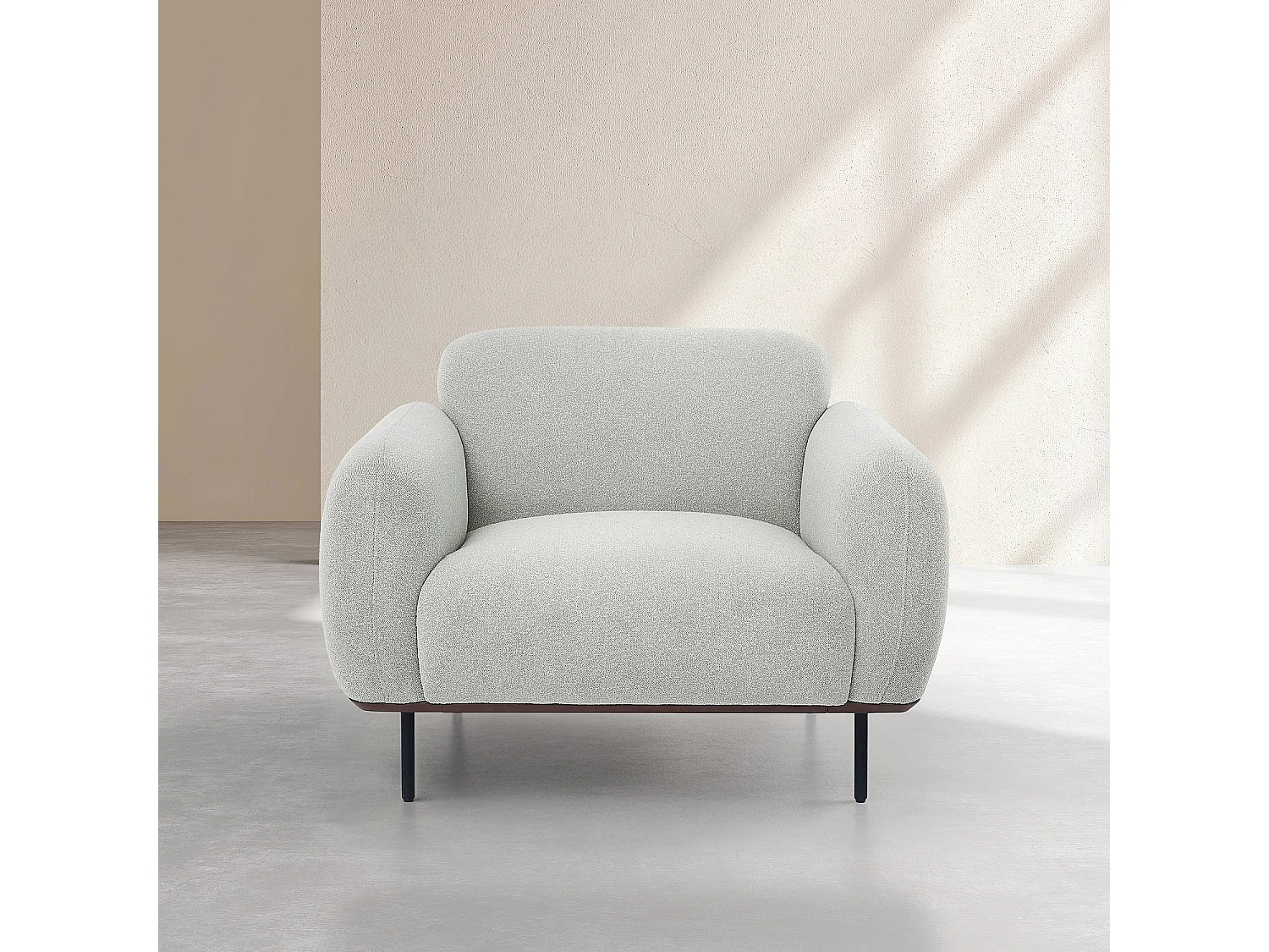 Habitat - Fauteuil en tissu et métal noir - Gris mélangé - Larimar
