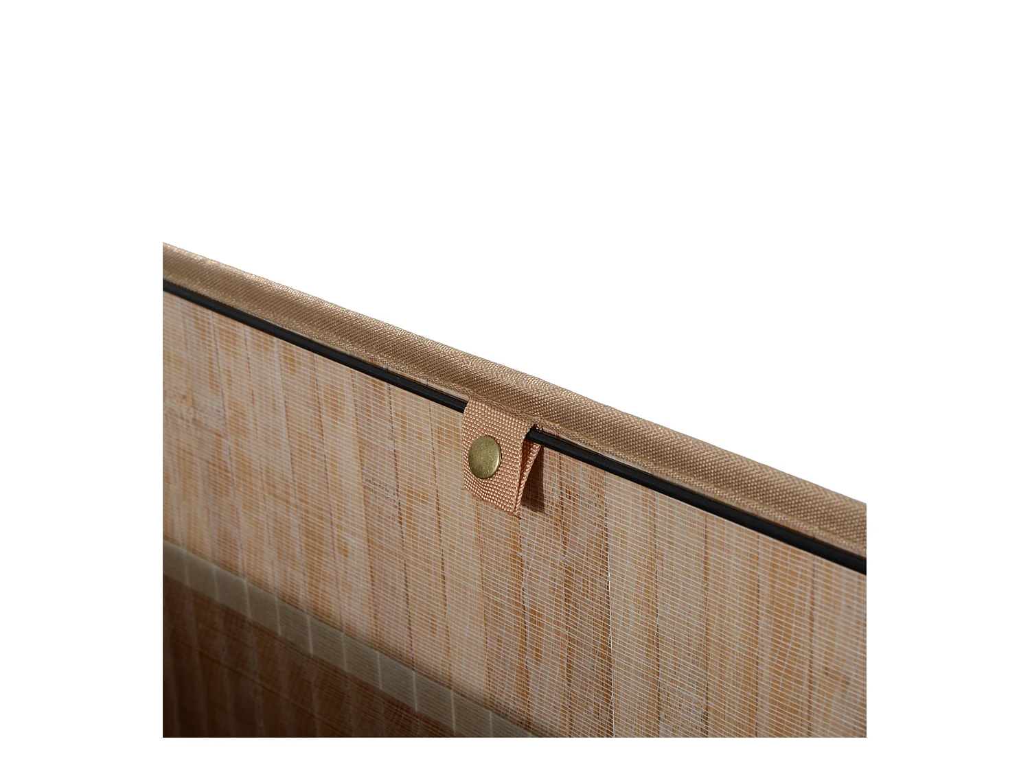 Panier à linge 100L avec couvercle, sac en toile de bambou, naturel, (52x32x63 cm)