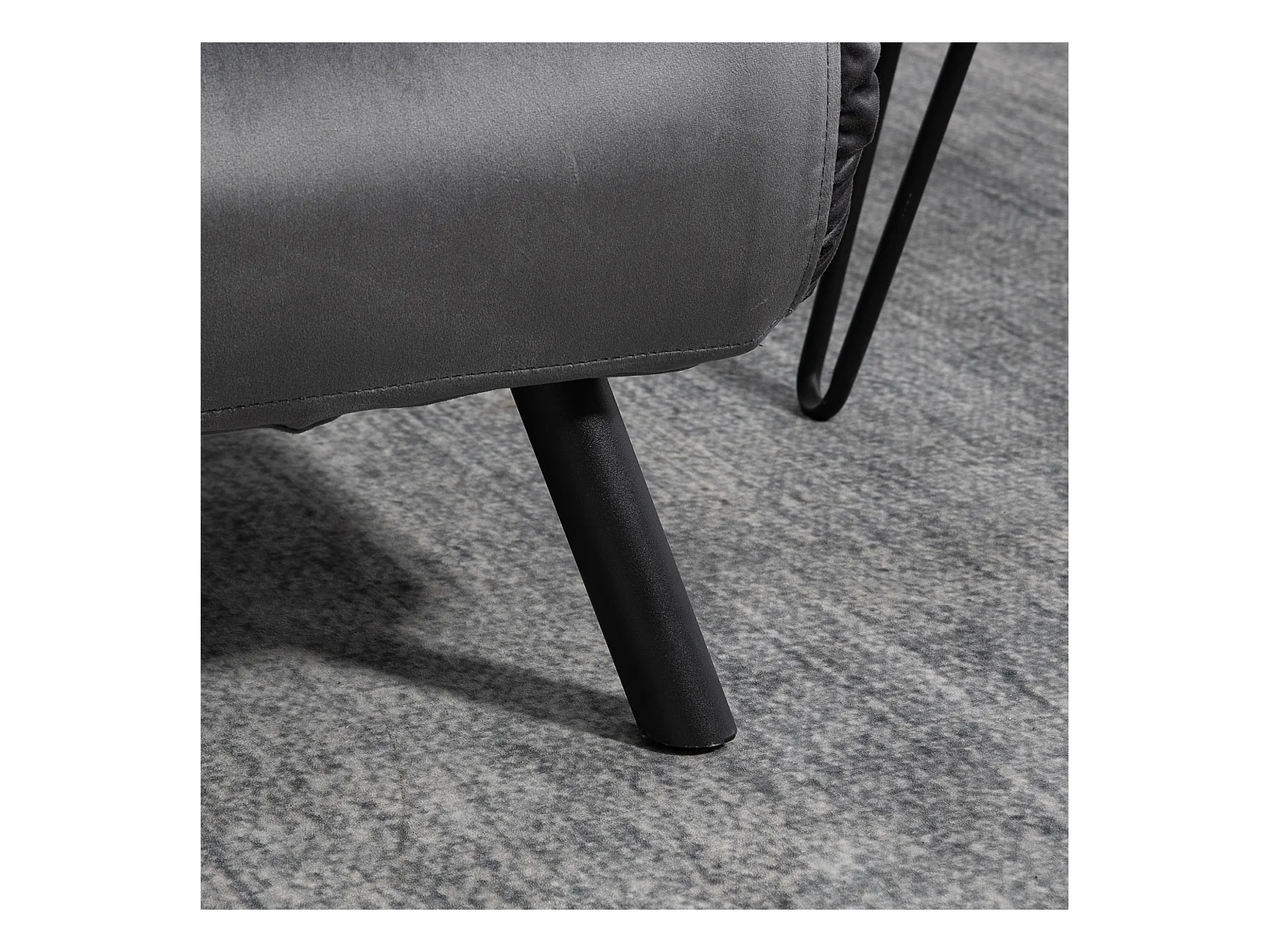 Slaapbank met opbergruimte, fluweel, kussens, staal, donkergrijs (102x73x81cm)