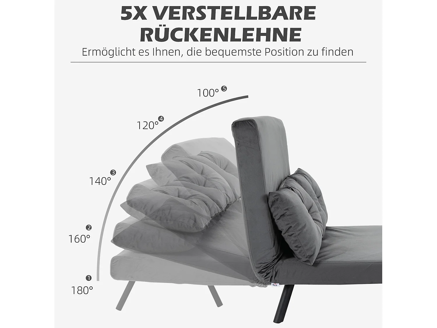 Slaapbank met opbergruimte, fluweel, kussens, staal, donkergrijs (102x73x81cm)